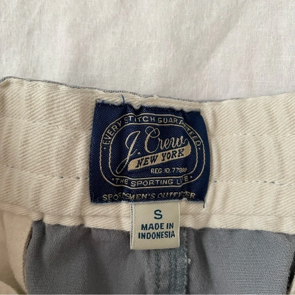 J. Crew SMALL Dock Shorts Blue Pelican Embroidered Print Drawstring Waist